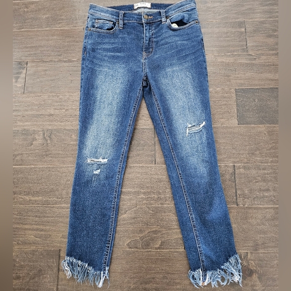 Free People Great Heights Fray Skinny Jean Distressed Medium Wash 28 - Picture 1 of 6